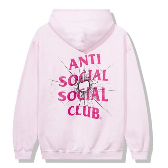 Anti Social Social Club Other - ASSC Shattered Glass Logo "Theories" Limited Edition Hoodie in Pink